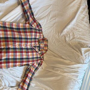 Hollister Men's Colorful Plaid Button Down Shirt